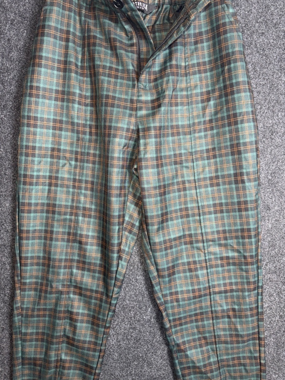 Disturbia Green and Brown Plaid Tapered Chinos 6 - Picture 4 of 8